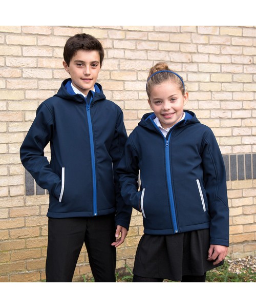 Plain Core junior TX performance hoodedm softshell  jacket Result 320 GSM